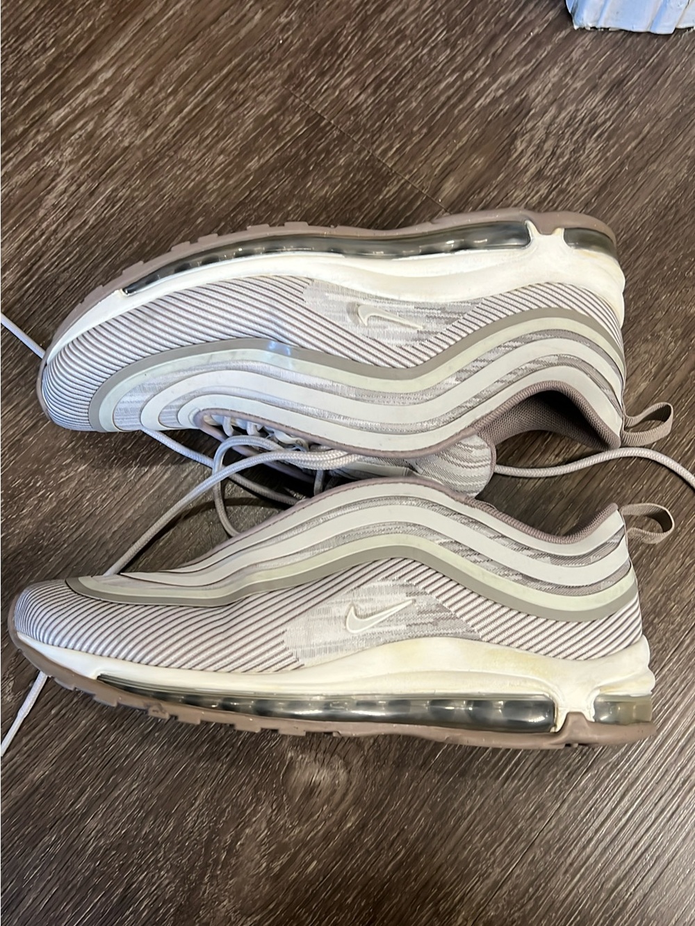 Nike Women's Air Max 97 Sneakers - Light Gray and Cream